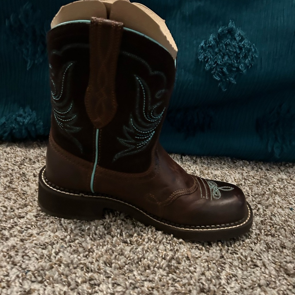 Ariat Brown and Teal Western Boots
